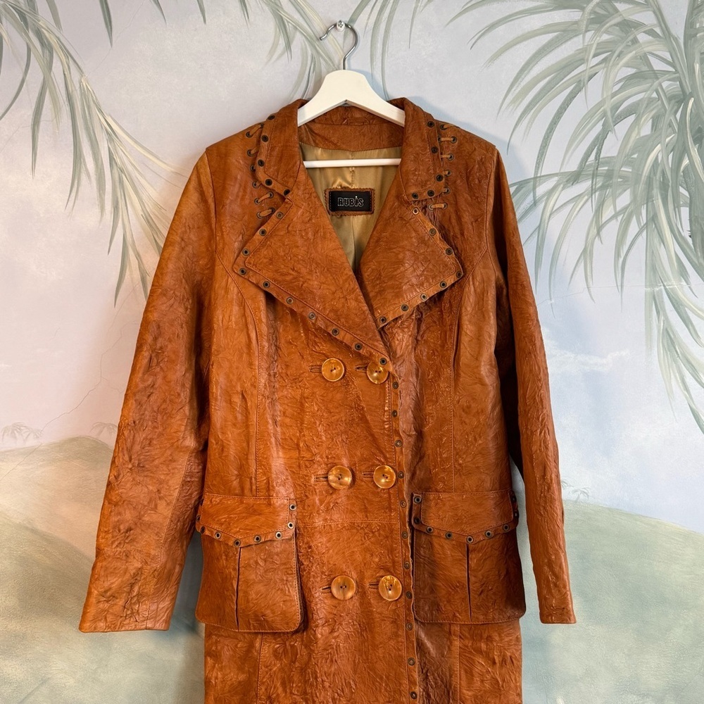 Rubie's boho Brown handmade leather jacket, Size L, NWOT - Picture 13 of 16